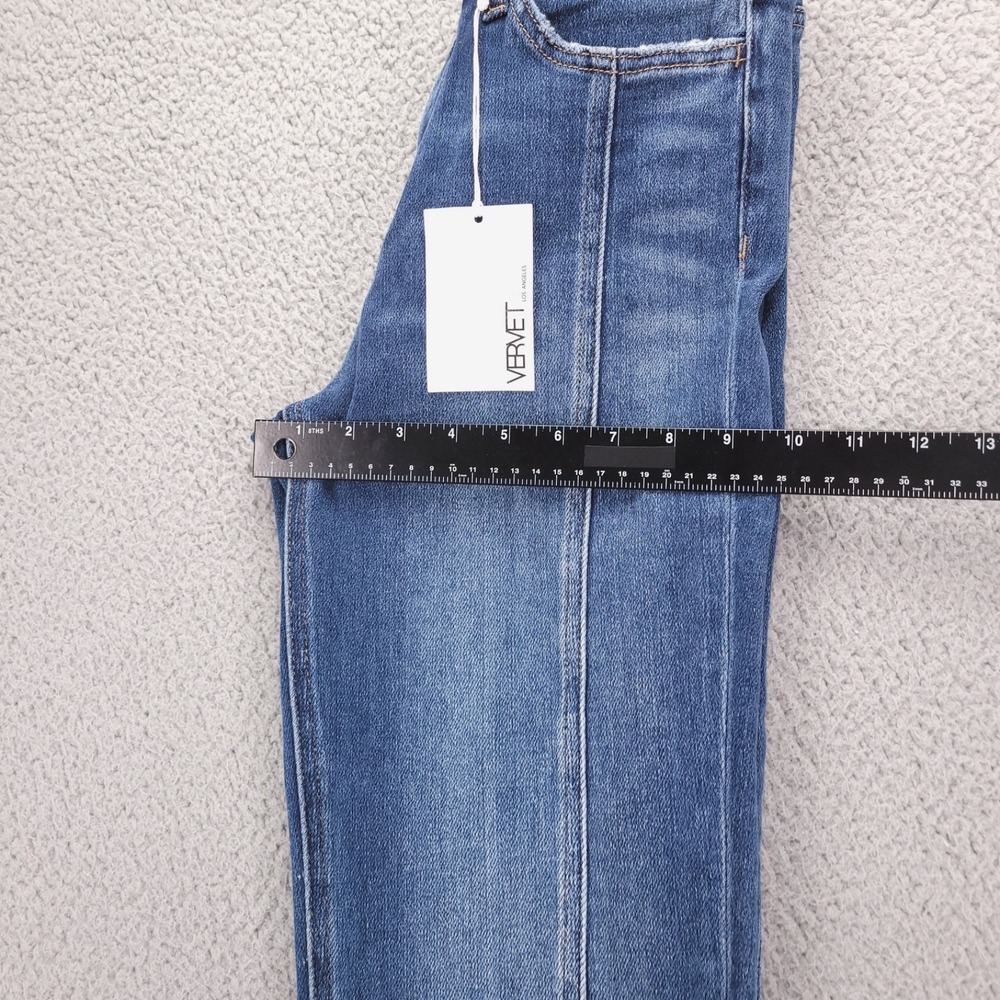 VERVET Jeans Size 26 Straight Ankle Split Hem Mid Rise Stretch Denim NEW - Picture 13 of 16